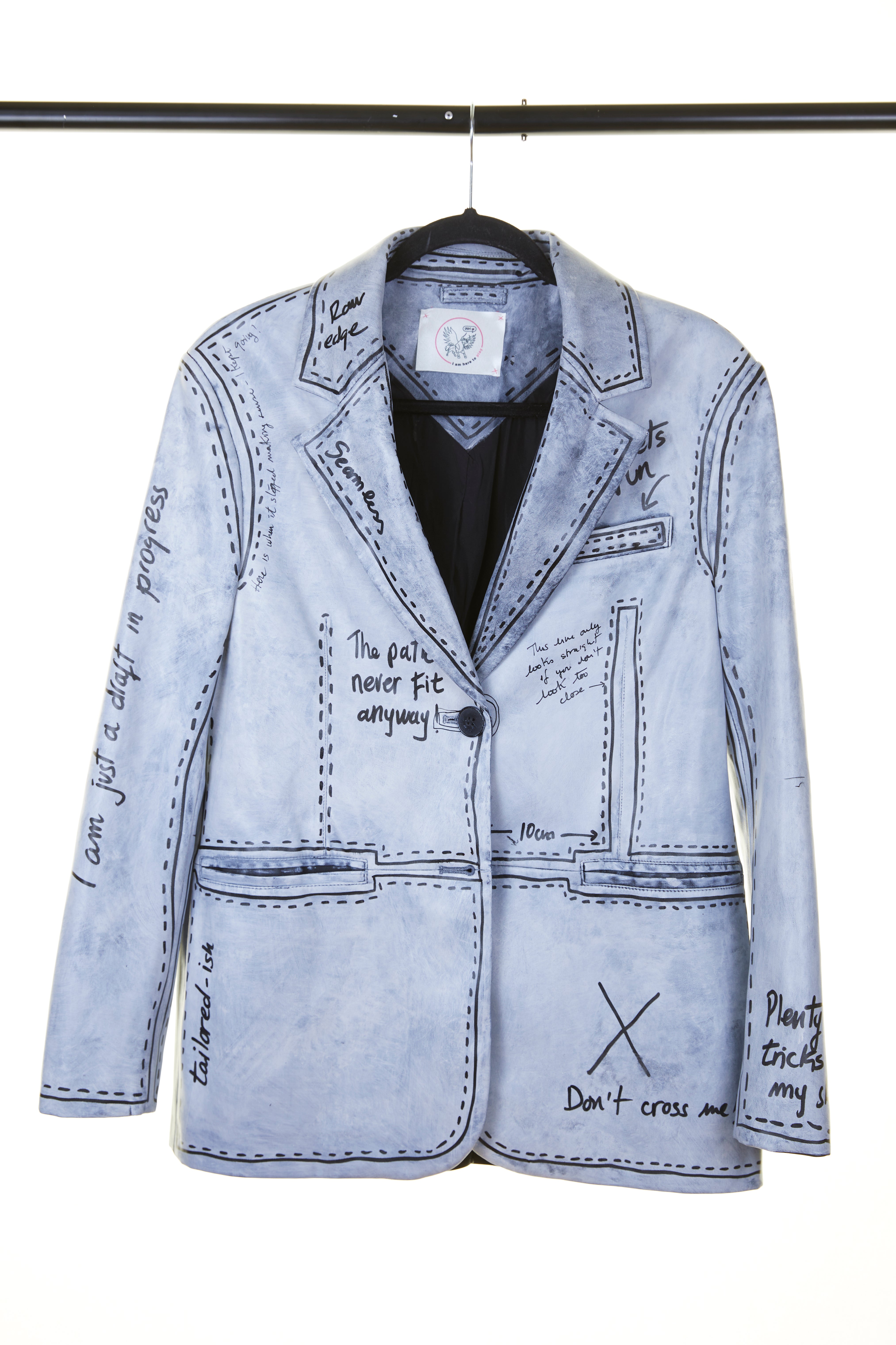 PATTERN VEGAN LEATHER TAILORED JACKET