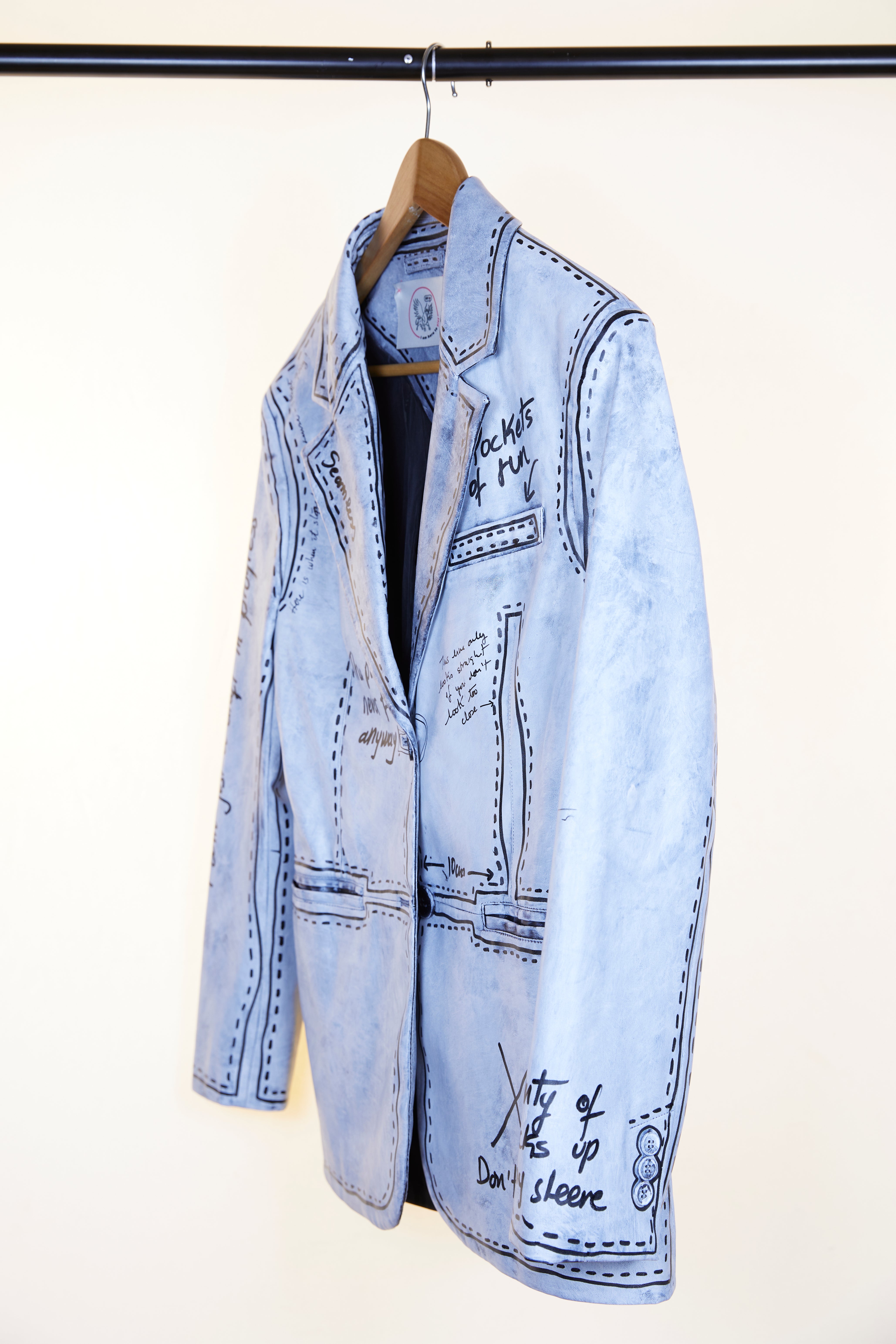 PATTERN VEGAN LEATHER TAILORED JACKET