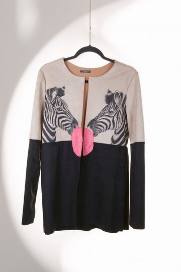 ZEBRA LOVE STATEMENT SUEDE JACKET